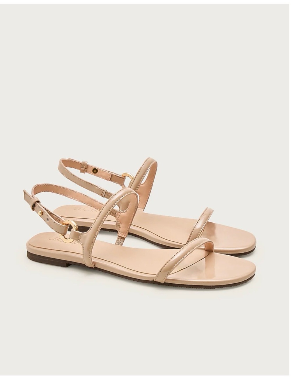 J. Crew Patent Leather Sandals in taupe